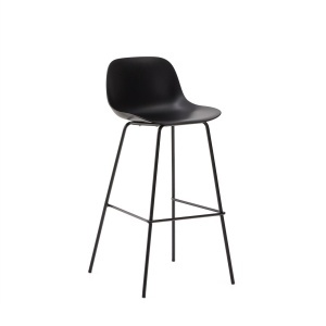 Scaun bar exterior negru din plastic Altea Kave Home