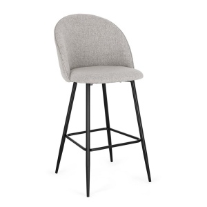 Scaun bar gri/negru din textil Tanya Bizzotto