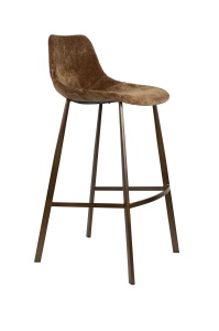 Scaun bar maro coniac din textil Franky Dutchbone