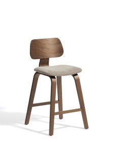 Scaun bar maro din textil Gena Walnut Kave Home