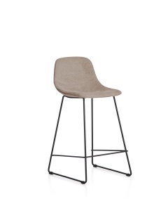 Scaun bar maro din textil Zahara High 89 Kave Home