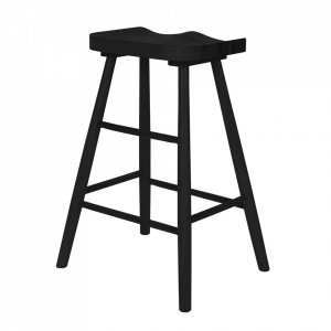 Scaun bar negru din lemn de stejar Vander The Home Collection