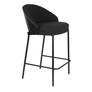 Scaun bar negru din textil Rodin Dutchbone