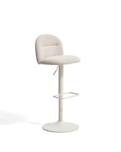 Scaun bar rotativ ajustabil bej din textil Arino Kave Home
