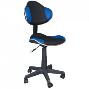 Scaun birou ajustabil negru/albastru din textil si metal Q-G2 Signal Meble