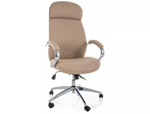 Scaun birou bej din piele ecologica Q-09 The Home Collection