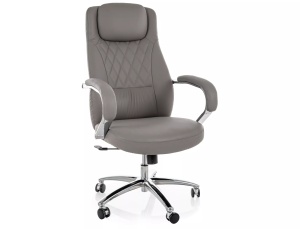 Scaun birou gri din piele ecologica Q-07 The Home Collection