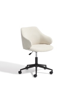 Scaun birou rotativ bej din textil Einara Chenille Kave Home