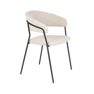 Scaun dining alb/negru din textil Zeri Quiet Object