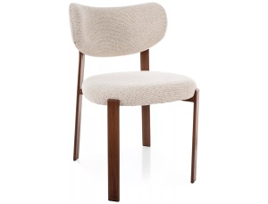 Scaun dining bej deschis/maro inchis din textil Rin The Home Collection