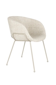 Scaun dining bej din textil Feston Zuiver