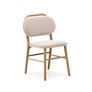 Scaun dining bej din textil Helda Kave Home