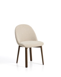 Scaun dining bej din textil Meila Dark Chenille Kave Home