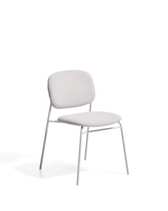 Scaun dining bej din textil Meli Chenille Stackable Kave Home