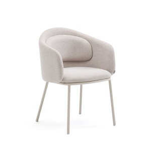 Scaun dining bej din textil Minda Kave Home