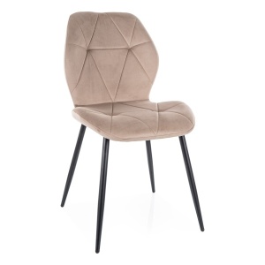 Scaun dining bej inchis din catifea Rick The Home Collection