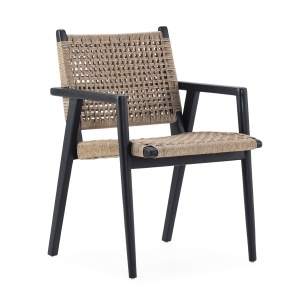 Scaun dining din lemn negru Litzy Thai Natura