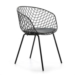 Scaun dining din metal negru Julia Thai Natura