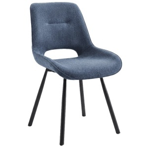 Scaun dining din textil albastru Meliora Quiet Object