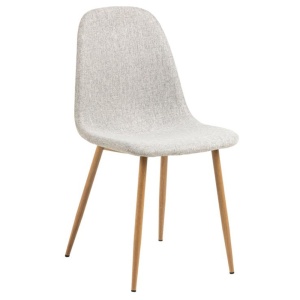 Scaun dining din textil gri deschis Celia Quiet Object