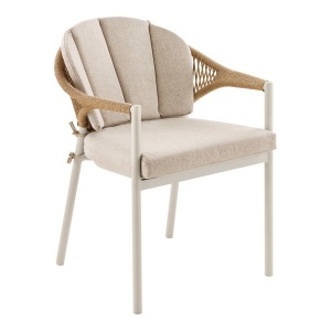 Scaun dining exterior din textil bej Abela House Nordic