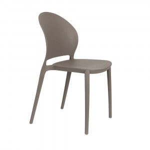 Scaun dining exterior gri din plastic Sjoerd Quiet Object