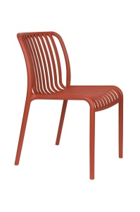 Scaun dining exterior maro teracota din plastic Mante Quiet Object