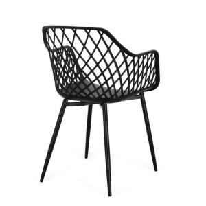 Scaun dining exterior negru din metal Optik Total Bizzotto