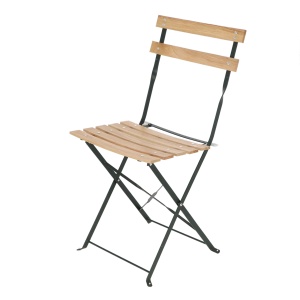 Scaun dining exterior pliabil maro/verde din lemn Gunte Esschert Design