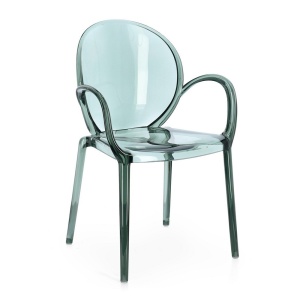 Scaun dining exterior verde/transparent din plastic Camilla Bizzotto