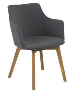 Scaun dining gri antracit/maro din textil Bella Granada Quiet Object