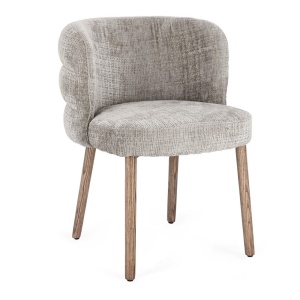 Scaun dining gri cenusa din textil Ilma Bizzotto