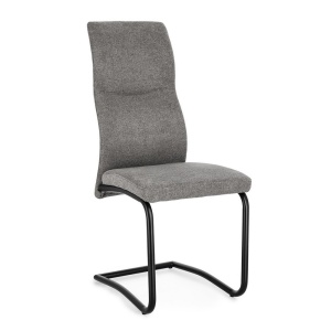 Scaun dining gri inchis din textil Thelma Bizzotto