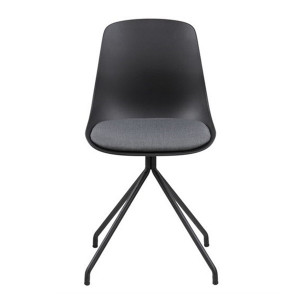Scaun dining gri/negru din polipropilena si metal Eva Actona Company