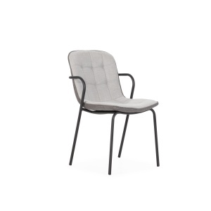 Scaun dining gri/negru din textil Angie The Home Collection