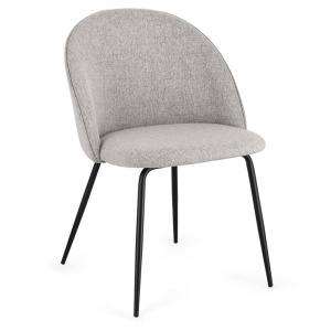 Scaun dining gri/negru din textil Tanya Bizzotto