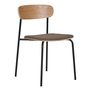 Scaun dining maro/negru din textil Estepona House Nordic