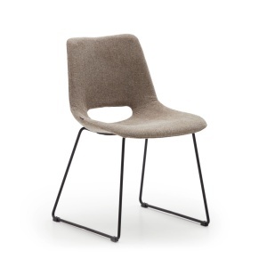 Scaun dining maro/negru din textil Zahara Kave Home