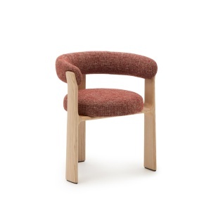 Scaun dining maro teracota din textil Granite Chenille Kave Home
