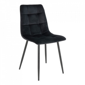 Scaun dining negru din catifea Middelfart House Nordic