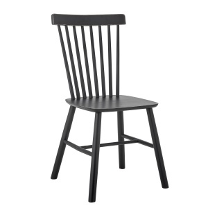Scaun dining negru din lemn Mill Creative Collection