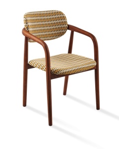Scaun dining ocru din textil Henry Pols Potten