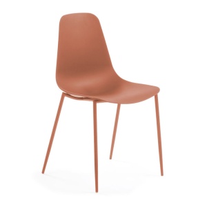 Scaun dining plastic portocaliu Whatts Kave Home