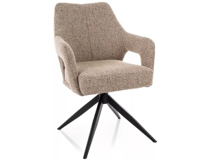 Scaun dining rotativ bej inchis din textil Olsen The Home Collection