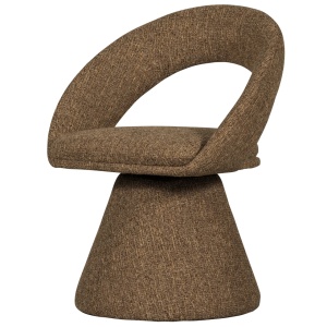 Scaun dining rotativ bej melanj din textil Winter Woood
