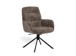 Scaun dining rotativ din textil maro inchis Edgar Quiet Object