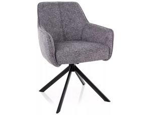 Scaun dining rotativ gri din textil Notti The Home Collection