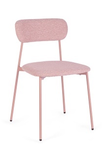 Scaun dining roz din textil Inka Bizzotto