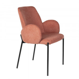 Scaun dining roz din textil Tjarda Quiet Object
