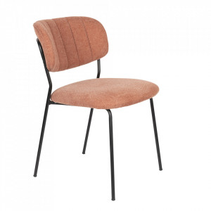 Scaun dining roz/negru din textil Jolien FR Quiet Object